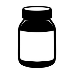 A simple black and white illustration of a jar or container with a lid