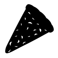 A Slice of Pizza Icon Black and White Graphic Design Element