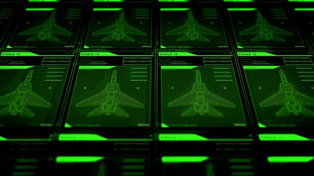 Camera pans across Generic US Air Force Fighter Jet Call Sign Software - Modern Version