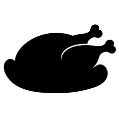 Roasted Chicken Silhouette Simple Icon Graphic Design Element