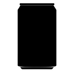 Black Silhouette of an Aluminum Can for Soda or Beverage