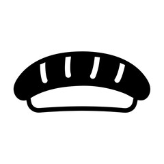 Simple Black and White Icon Graphic of a Sushi Roll Piece