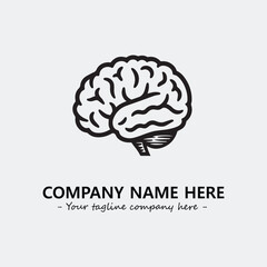Brain illustration black and white for logo company vector image
