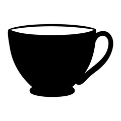 A Simple Black Silhouette of a Teacup or Coffee Cup