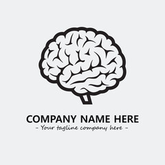 Brain illustration black and white for logo company vector image
