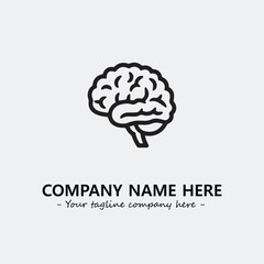 Brain illustration black and white for logo company vector image
