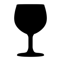 A Simple Black Silhouette of an Elegant Wine Glass