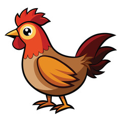 Hen isolated on white background