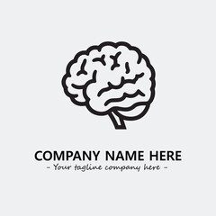 Brain illustration black and white for logo company vector image
