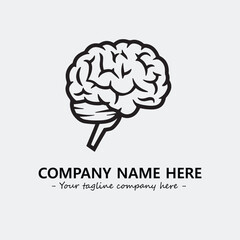 Brain illustration black and white for logo company vector image
