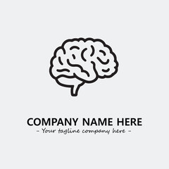Brain illustration black and white for logo company vector image
