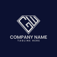 Obraz premium Simple Letter Logo in Diamond Frame