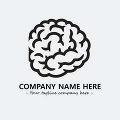 Brain illustration black and white for logo company vector image
