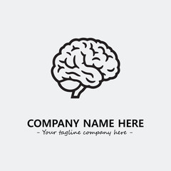 Brain illustration black and white for logo company vector image
