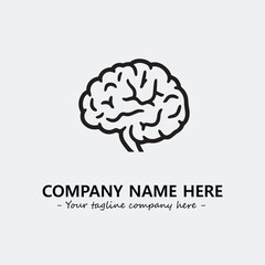 Brain illustration black and white for logo company vector image
