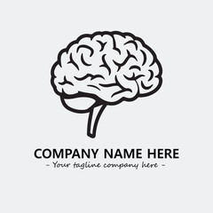 Brain illustration black and white for logo company vector image
