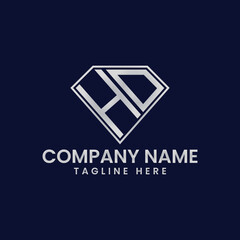 Fototapeta premium Simple Letter Logo in Diamond Frame