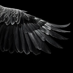 Raven's Wing Dark Feather Detail of excellence in splendor beyond compare with grace in style