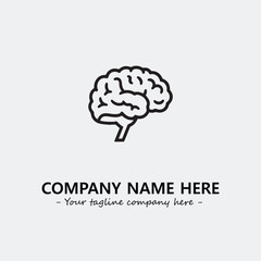 Brain illustration black and white for logo company vector image
