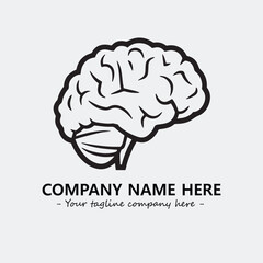 Brain illustration black and white for logo company vector image
