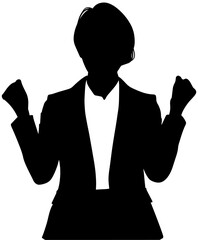 Confident Businesswoman Celebrating Small Victory


