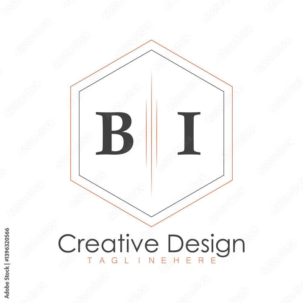 Fototapete initial monogram logo with polygon style design.