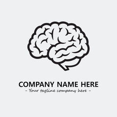 Brain illustration black and white for logo company vector image
