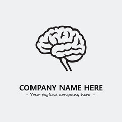 Brain illustration black and white for logo company vector image
