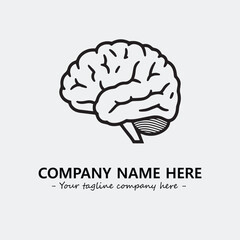 Brain illustration black and white for logo company vector image
