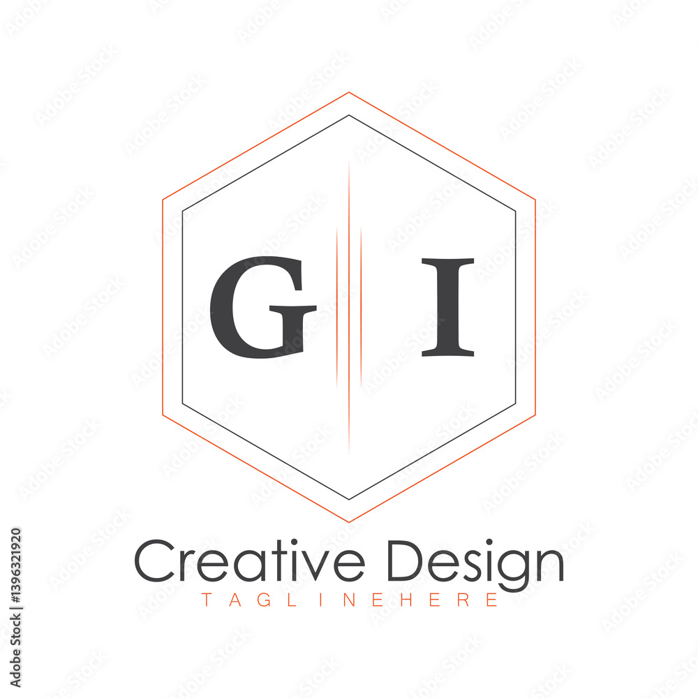 Fototapete initial monogram logo with polygon style design.