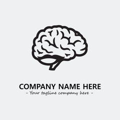 Brain illustration black and white for logo company vector image
