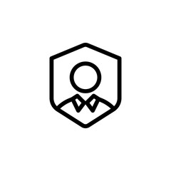 security icon. protection, or a trusted account. Clean and modern design suitable for various applications