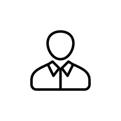 Simple icon of a person, representing a generic user, profile, account, or contact. Suitable for websites, apps, and UI or UX design
