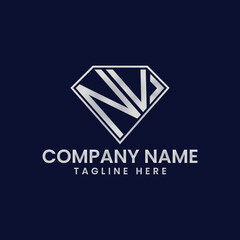 Naklejka premium Simple Letter Logo in Diamond Frame