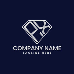 Naklejka premium Simple Letter Logo in Diamond Frame