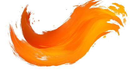 Painting brush strokes. Orange brush stroke on transparent background. Brush effect, wall painting. Brushes.