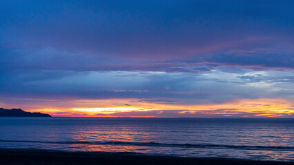 Beautiful sunset on sea. natural landscape background.