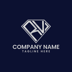 Fototapeta premium Simple Letter Logo in Diamond Frame
