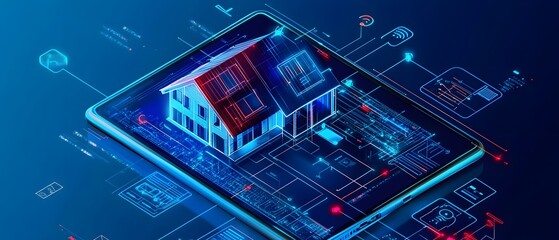 Futuristic smart home system blueprint