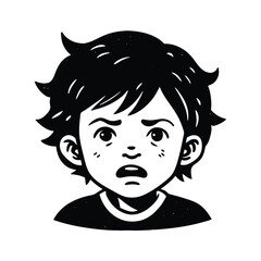 Feelings face icons for emotional education in preschool or kindergarten