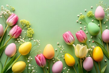 Spring Tulips and Easter Eggs Arrangement