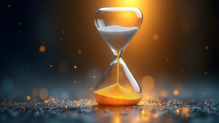 Liquid sunlight meets moonlight in prism hourglass. Quantum foam backdrop at 12K.