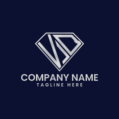 Naklejka premium Simple Letter Logo in Diamond Frame