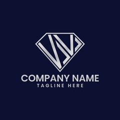 Naklejka premium Simple Letter Logo in Diamond Frame