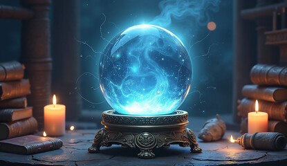 A Mystical Crystal Ball Vector, Generative AI