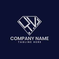 Fototapeta premium Simple Letter Logo in Diamond Frame
