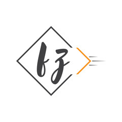 initial monogram logo with square style design.