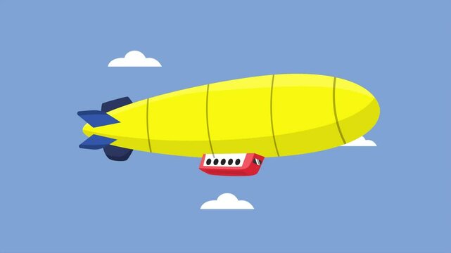 Animated video of goal zeppelin air transportation. Air transport Concept. Full length animation illustration. High quality&nbsp;4k&nbsp;footage