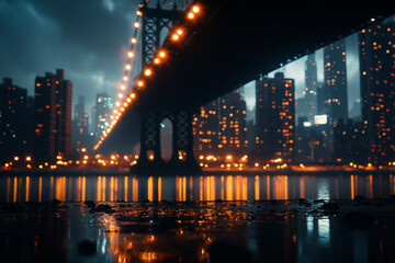 Cityscape Under Bridge