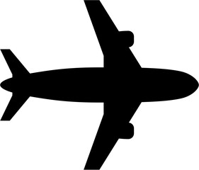Airplane solid icon. Airplane silhouette graphic